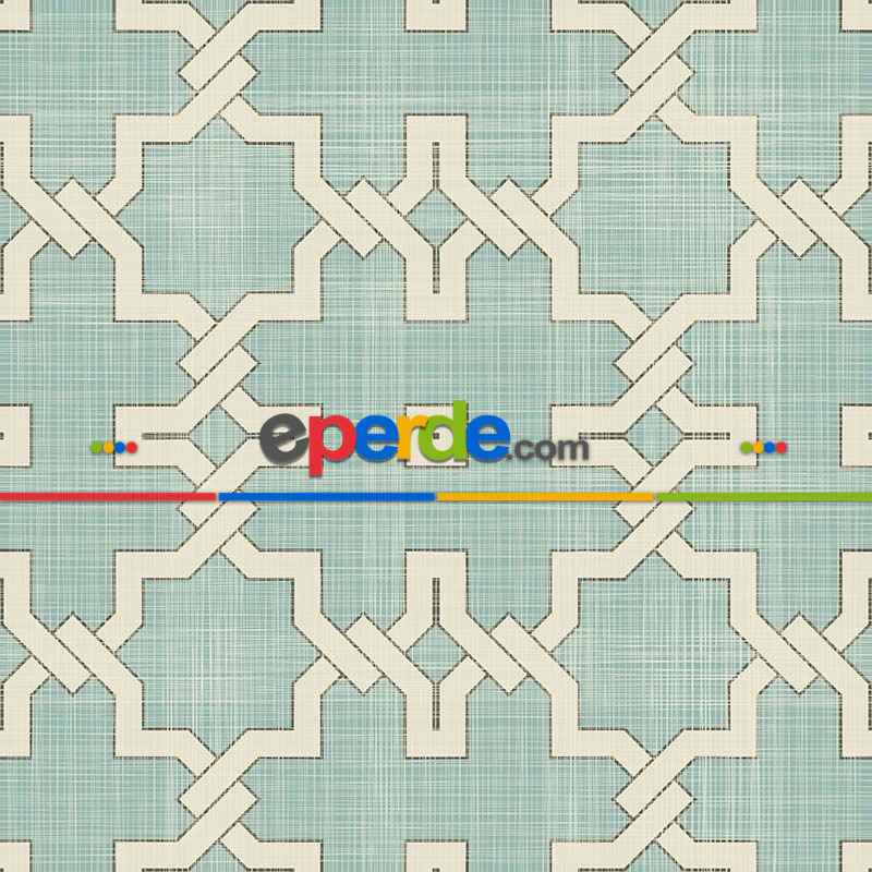 Geometrik Desenli Fon Perde Evm715 Kumaşı Kalındır Duck Bezi Değildir- Siyah-Mavi-Beyaz