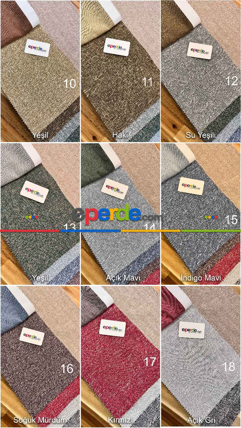 Oturma Odası - 20 Renk Düz Keten Fon Perde - Ağır Gramajlı Premium Kalite Serisi