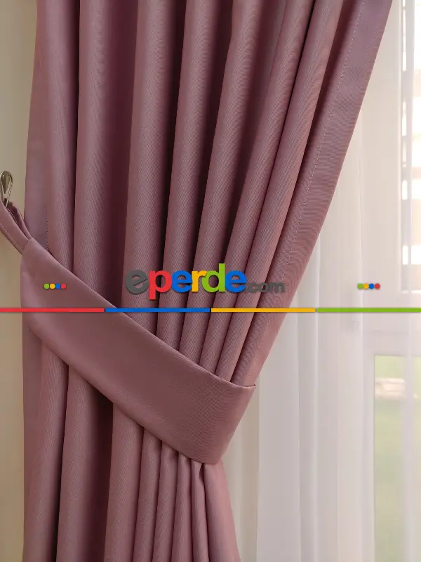 Gül Kurusu Blackout Düz Fon Perde- Gül Kurusu