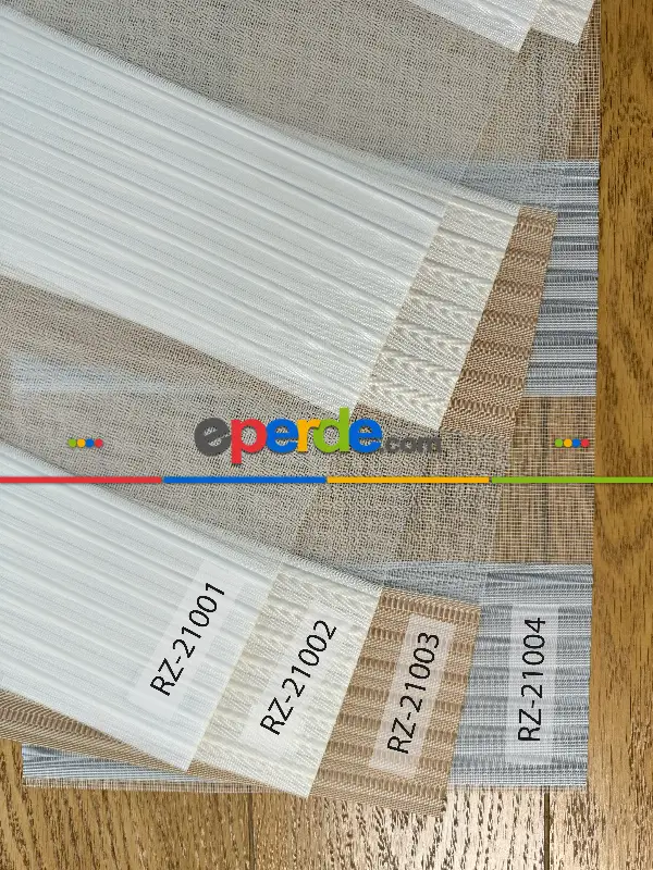 650tl Yerine - Ekru Pliseli Dar Zebra Perde, Standart Metal Kasalı Yüksek Kalite Kornişe Kolay Montaj Seçenekli