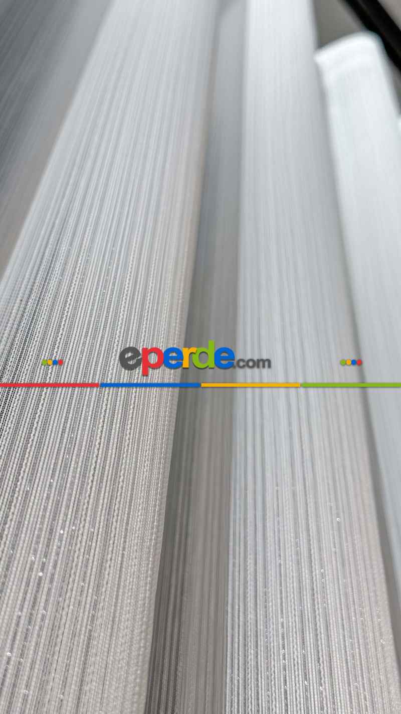 Vakko Simli Çizgili Tül Perde, Premium Seri Ağır Gramajlı