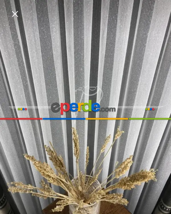 Salon - Brillant Düz Simli Lüx Tül Perde