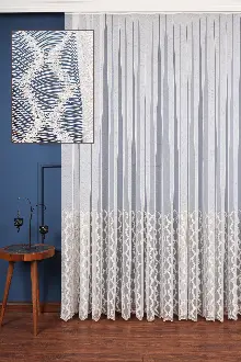 Yatak Odası - Eteği Duble Nakış Işlemeli Tül Perde