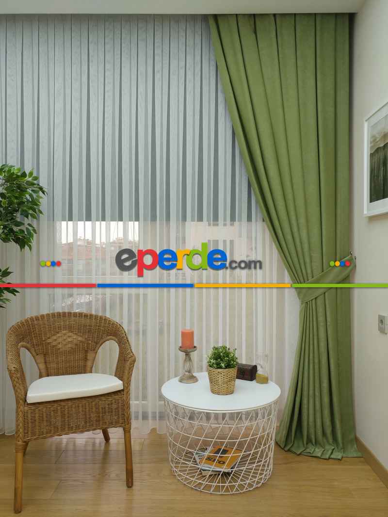 Soft Yeşil Fon Perde (180)- Açık Yeşil