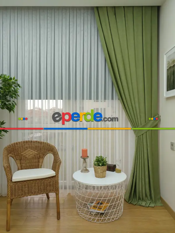 Soft Yeşil Fon Perde (180)- Açık Yeşil