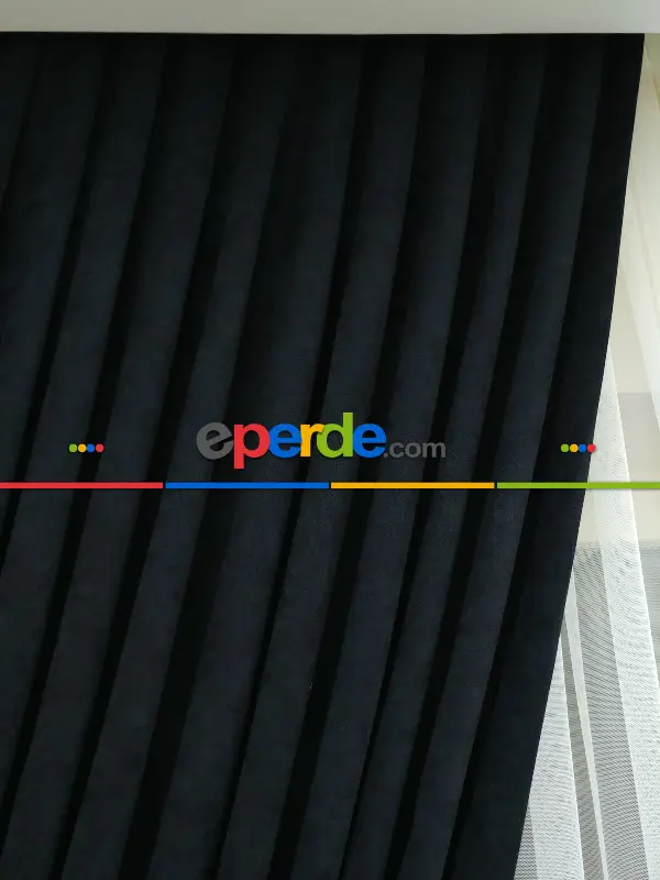 Bebek Odası - Siyah Düz Fon Perde 843