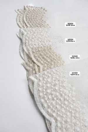 Aypeteks İnci Etek Ucu Desenli Nakışlı Greg Tül- Ekru - Roze Gold