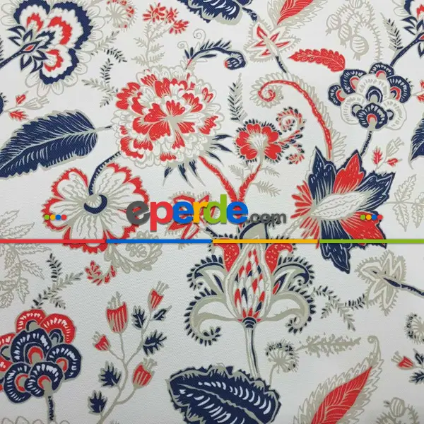 Yatak Odası - Çiçek Desenli Fon Perde Evm1516 Kumaşı Kalındır Duck Bezi Değildir-  Çok Renkli 2