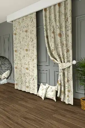 Bebek Odası - Taç Desen Baskılı Fon Perde