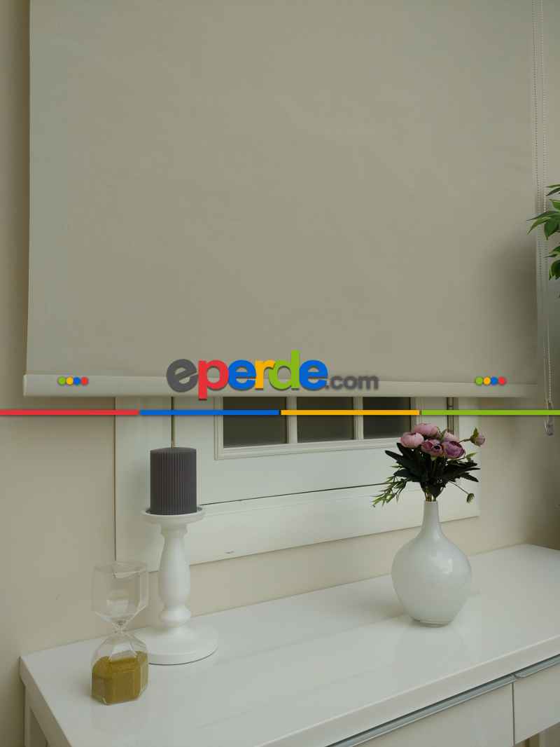 Oturma Odası Stor Perde - Stor Perde Panama Mat Serisi (pvc Kaplama) Kalın Dokulu- Bej