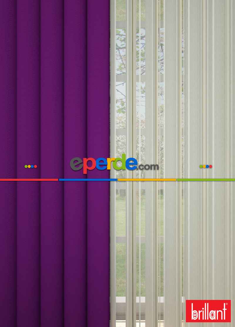Brillant Akıllı Tül Perde Mor Renkli Tül Dikey Zebra Perde Düz 1. Kalite