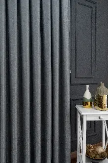 Yatak Odası - Soft Gri Yumuşak Dökümlü Fon Perde (180)- Gri-füme-antrasit