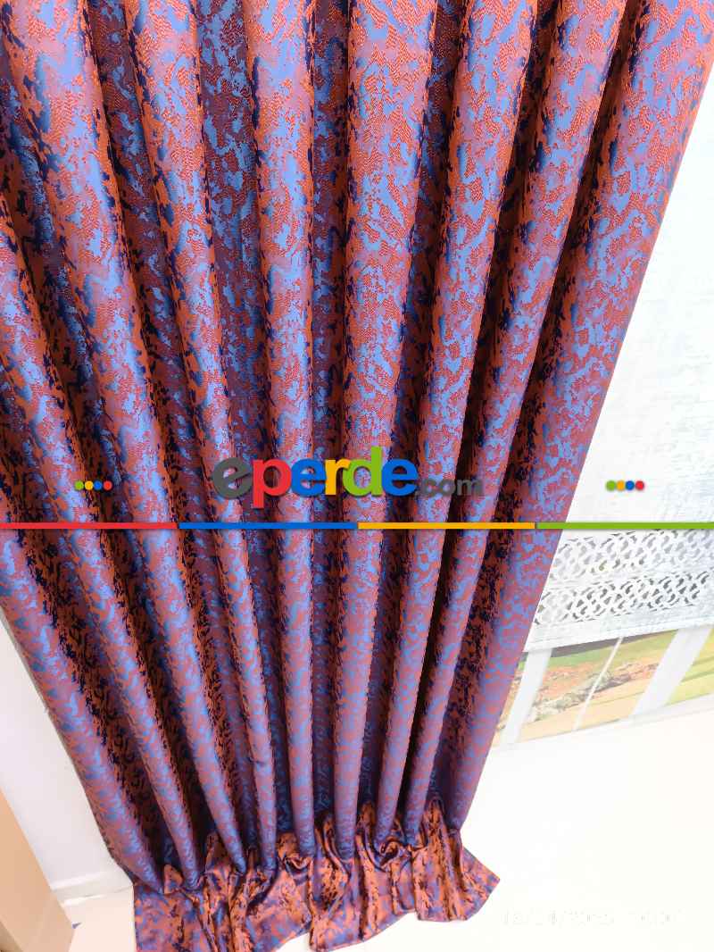 Oturma Odası -  2025 Elit Modern Desenli Fosforlu İplik Dokuma Fon Perde - 2