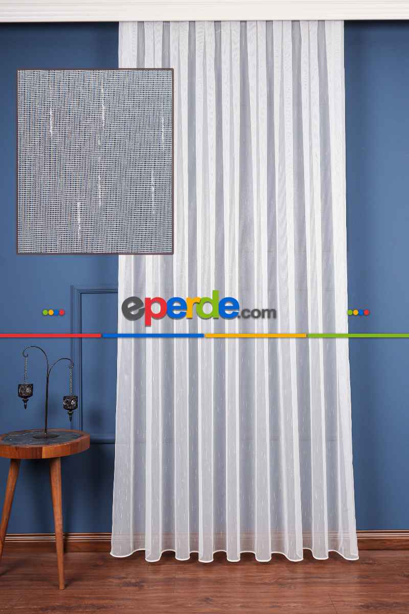 Salon Tül Modelleri - Armül Zemin Düz Tül Perde Özel Seri Ekm3