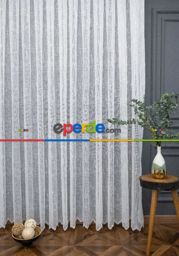 Taç Pırlanta Örme Tül Ekru