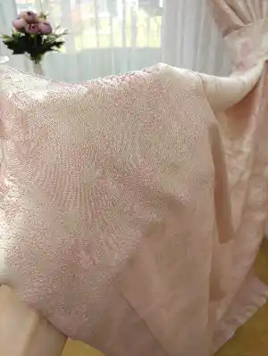 Patine Desenli Pudra - Katyonik Jakar Fon Perde- Pudra