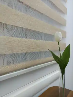 Sütlü Kahve Düz Bambu Zebra Perde- Sütlü Kahve