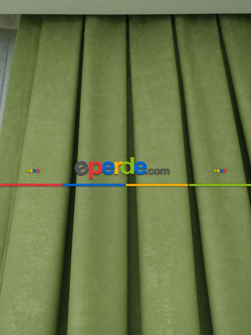 Soft Fıstık Yaşılı Fon Perde Geniş En (285)- Fıstık Yeşili