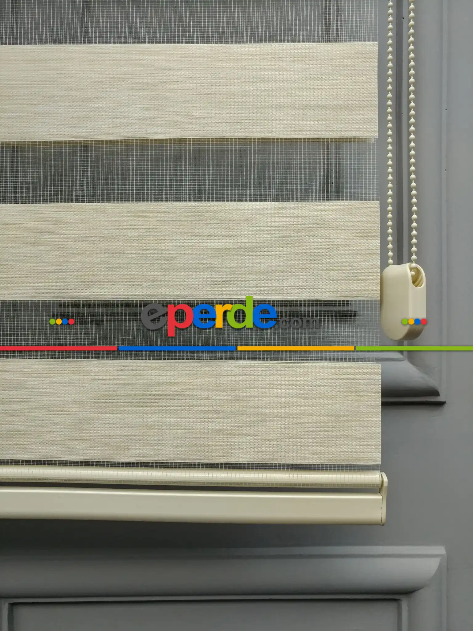 2025 Sezonu - Zebra Perde - Bambu Zebra Perde- Bej-krem Açık