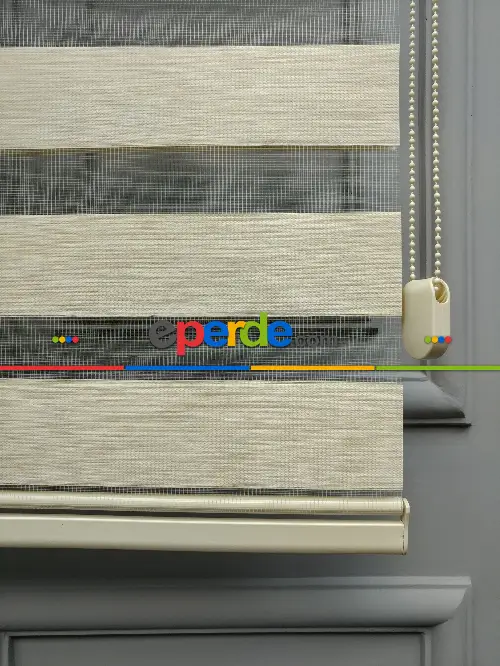 2025 Sezonu - Zebra Perde - Bambu Zebra Perde- Bej-krem Açık