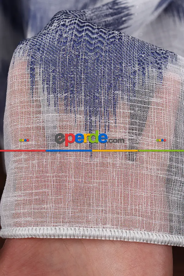 Salon Tül Modelleri - Simli Zik Zak Desenli Keten Tül Perde