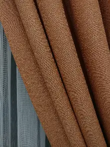 Salon Fon Perde - Keten Açık Gül Kurusu Renk Düz Fon Perde- Gül Kurusu