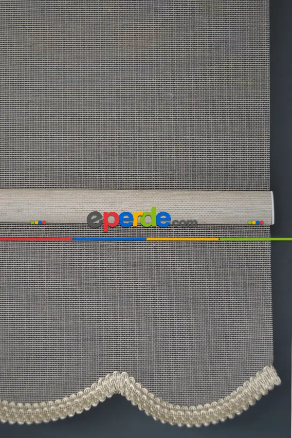 Halim Perdesan Vt-05 Karamel Renk Etekli Veya Eteksiz Çift Mekanizmalı Tül Stor Perde