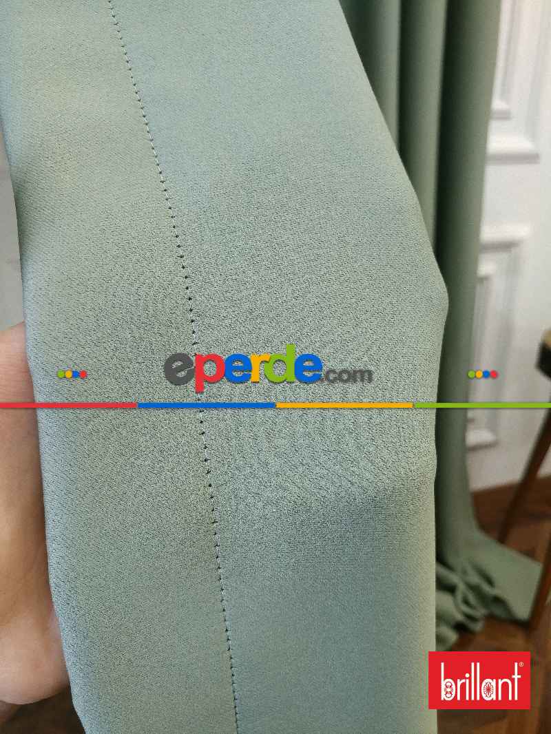 %90 Brillant Karartma Blackout Su Yeşili Renk Fon Perde- Su Yeşili