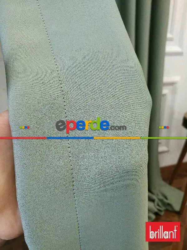 Yatak Odası - Brillant Karartma Blackout Su Yeşili Renk Fon Perde- Su Yeşili