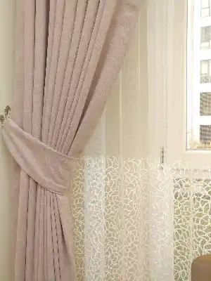 Pudra Düz Fon Perde ( En 150cm Dökümlü Fon )- Pembe Pudra Pembe-pudra