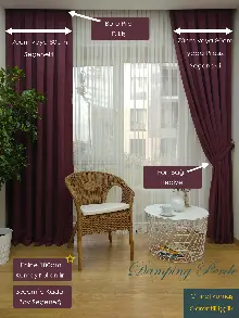 Mürdüm Düz Fon Perde - Mürdüm