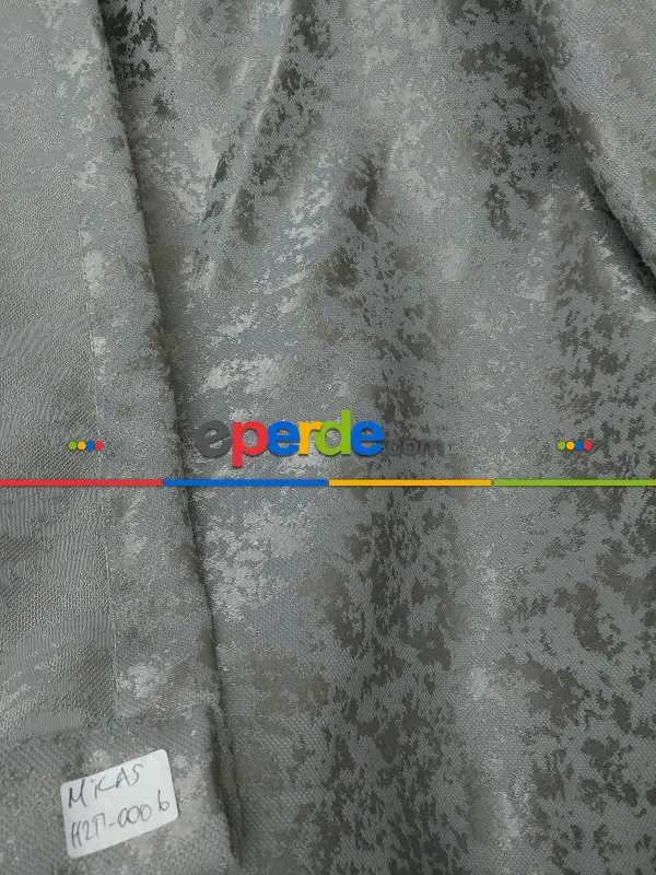 Açık Gri Kendinden Desenli Jakar Fon Perde (285 En)- Gri Açık