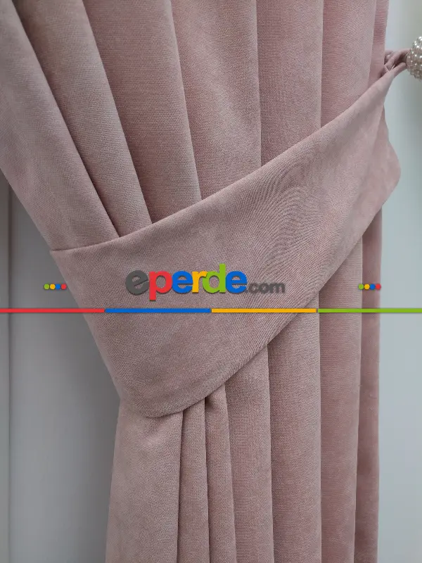 Salon Fon - Pudra Pembe - Düz Fon Perde ( 280 Eninde )- Pudra