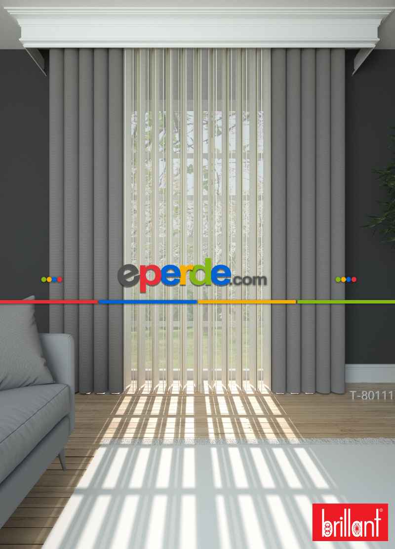 Brillant Akıllı Tül Perde Bronz Gri Renkli Tül Dikey Zebra Perde Düz 1. Kalite