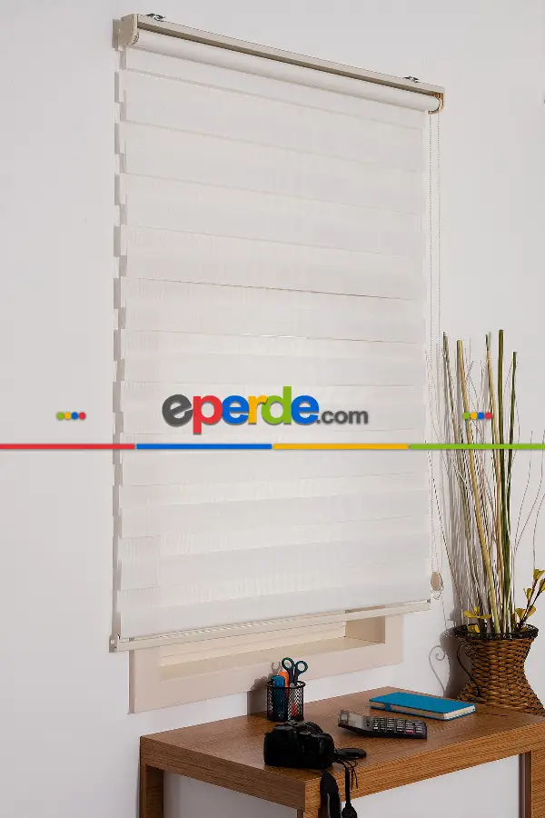 Beyaz Düz Zebra Perde- Beyaz