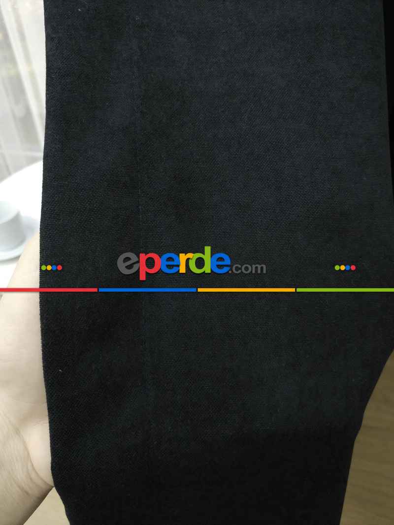 Siyah Düz Fon Perde - Siyah