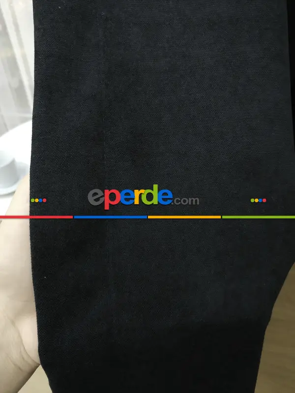 Siyah Düz Fon Perde - Siyah
