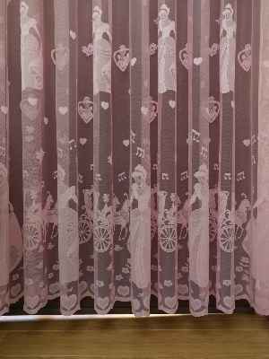 Çocuk Odası Tül Perde - Pembe Tül Perde Sindirella- Pembe