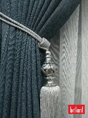 Brillant Keten Mavi Grimsi Renk Düz Fon Perde 180cm- Mavi Doymamış