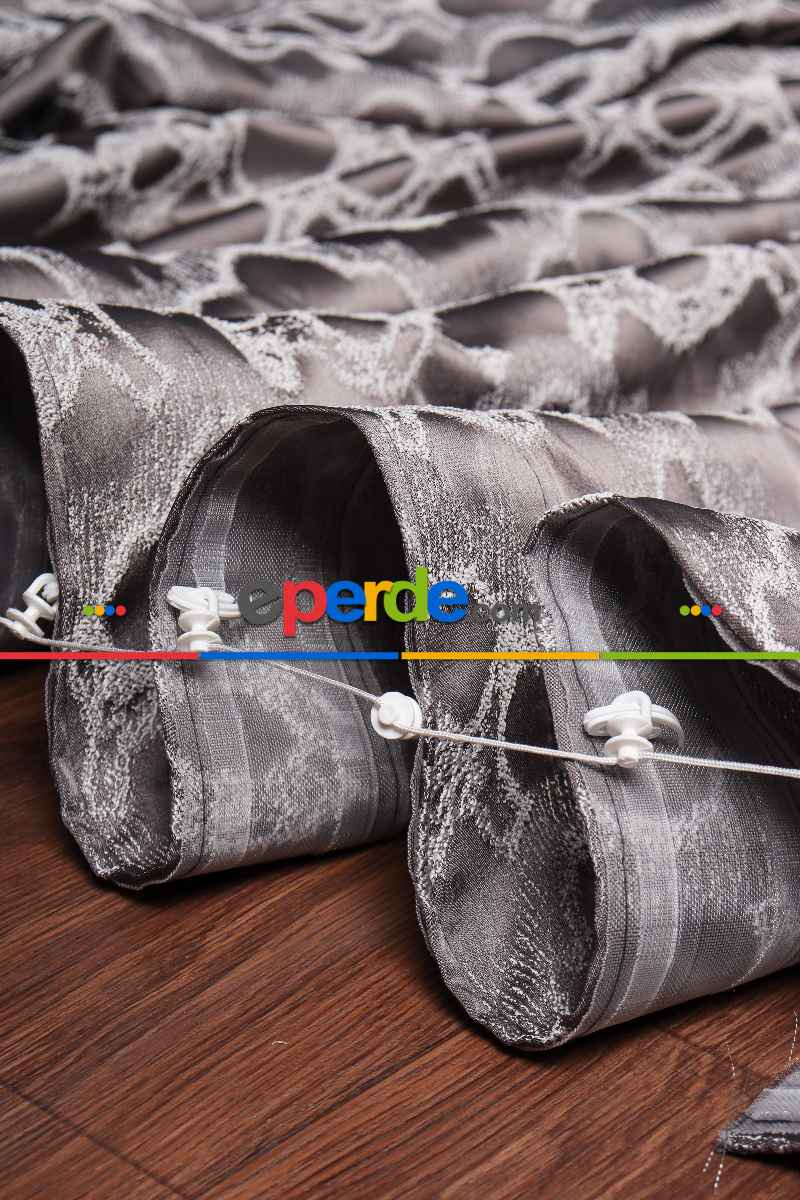 Yatak Odası Fon Perde - S Pile Dökümlü Jakar Dokuma Fon Perde