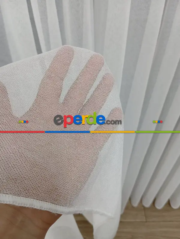 Brillant Buzlu Sade Düz Tasarım Model Tül Perde