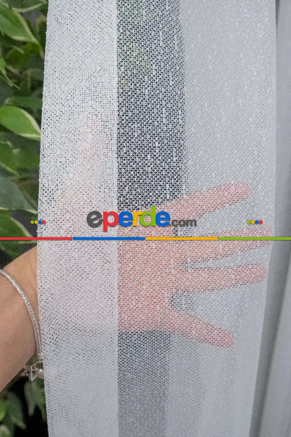 Salon Tül Perde - Şehrazat Fransız Danteli Etek Ucu Pembe Nakışlı Örme Tül