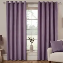 Lila Perde Kuşgözü Rustik Perde Halka Kuşgözü Boru İçin Perde