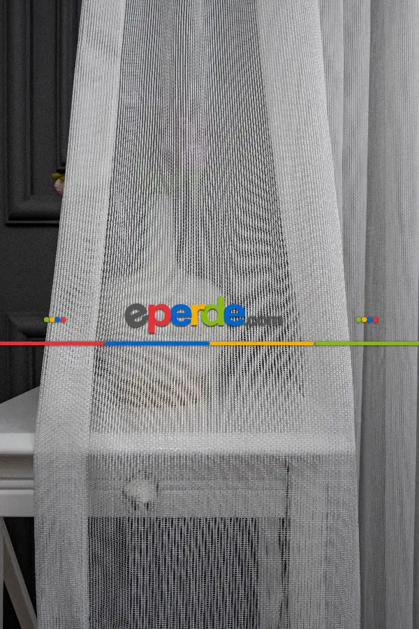 Salon Tül - Zincir Çelik Dökümlü Tül Perde - İtinalı Dikiş - Amerikan Pile - Kurşunlu Tül