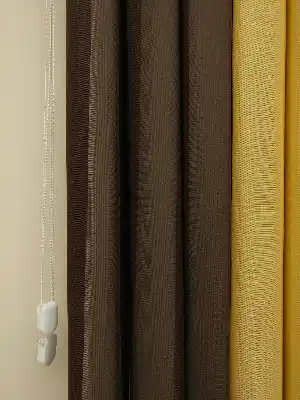 Tül Dikey Zebra Perde, 20 Renk- Kahverengi-Krem-Hardal Sarısı
