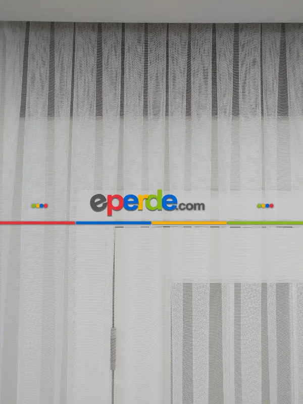 Etek Ucu Damask Dantel Tül Perde & Kruvaze Perde- Ekru