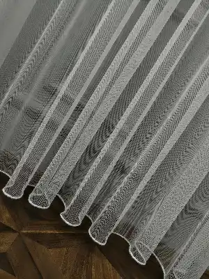 Hazır Ürün Düz Grek Tül Perde %25 Ekstra İndirimli 1/3 Pile Seçeneği- Ekru 150cm X 260cm 