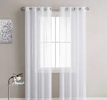 Beyaz Renk Rustik Kuşgözü Tül Perde Decoring Perde