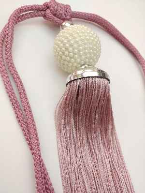 Fon Bağı Braçol Gülkurusu Pembe İncili- Pembe Koyu-gül Kurusu