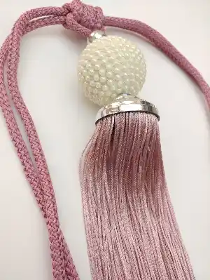 Fon Bağı Braçol Gülkurusu Pembe İncili- Pembe Koyu-gül Kurusu